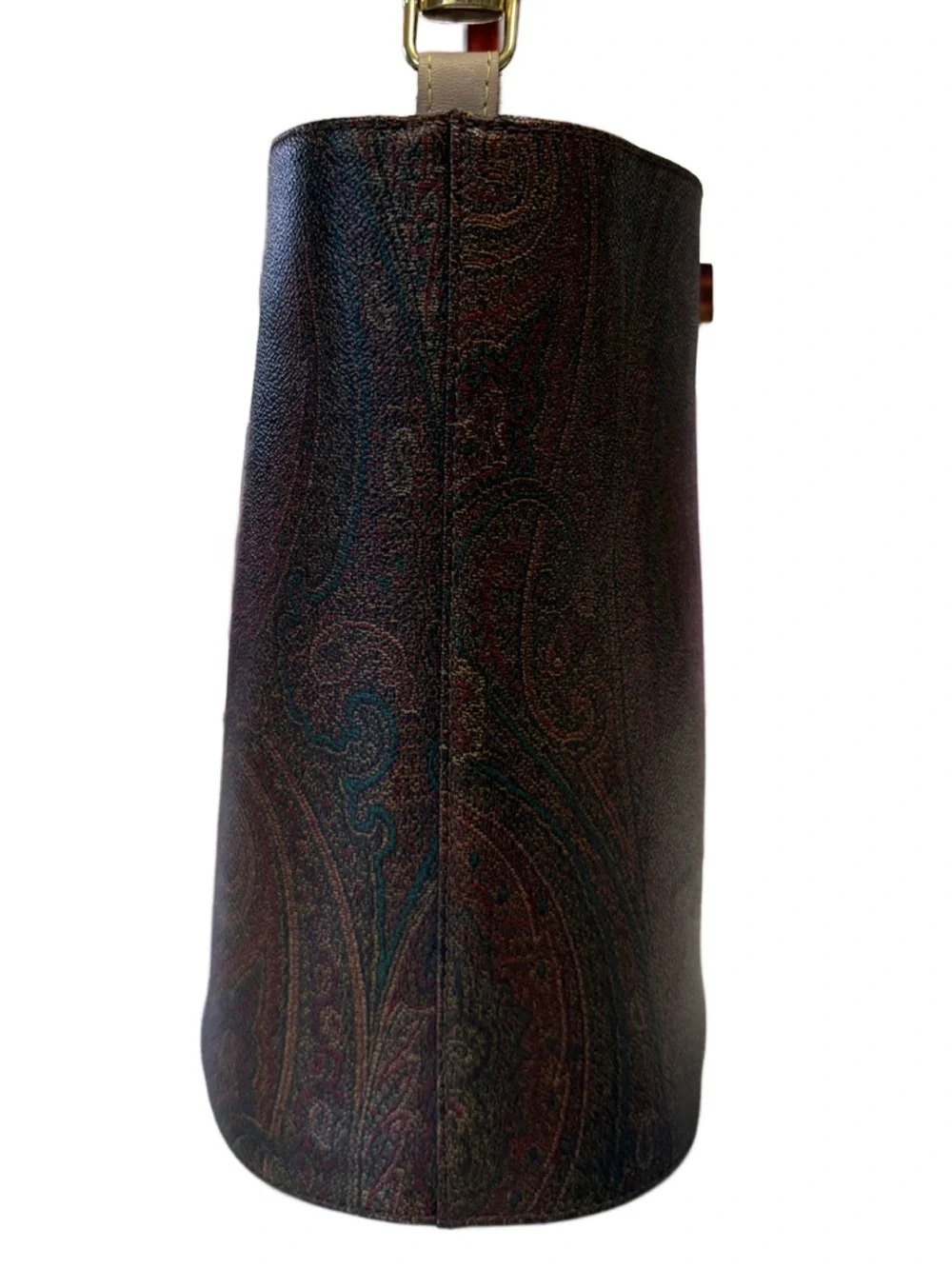 Etro Milano Paisley Bucket Tote  with Tortoise Lucite Handles - Picture 5 of 16